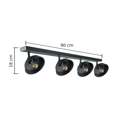 Bodové svítidlo FAUN 4xE27/60W/230V černá