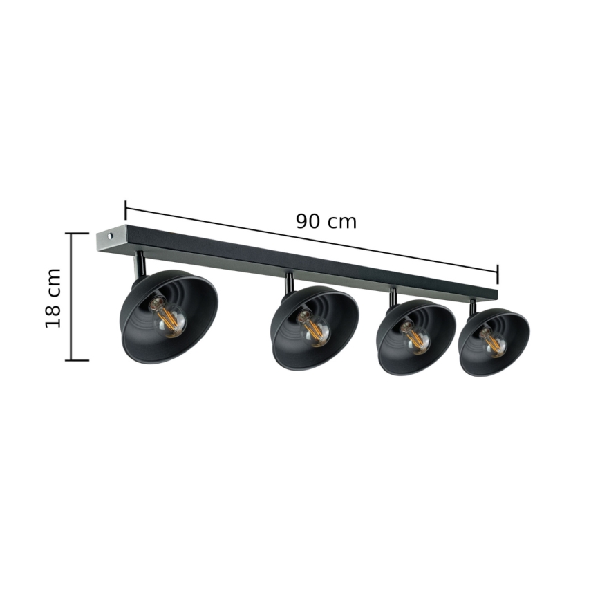 Bodové svítidlo FAUN 4xE27/60W/230V černá