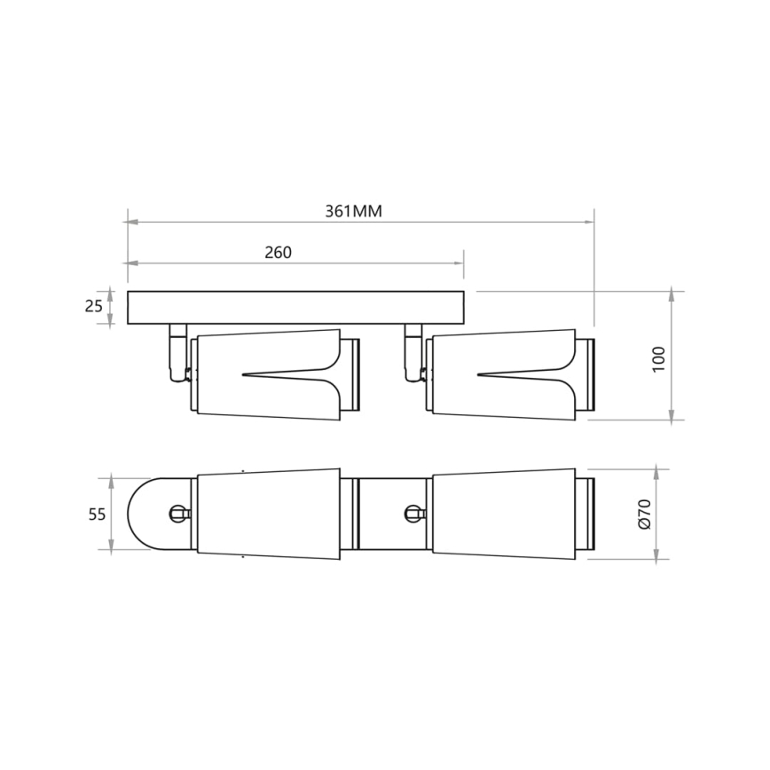 Bodové svítidlo FLOWER 2xGU10/8W/230V černá