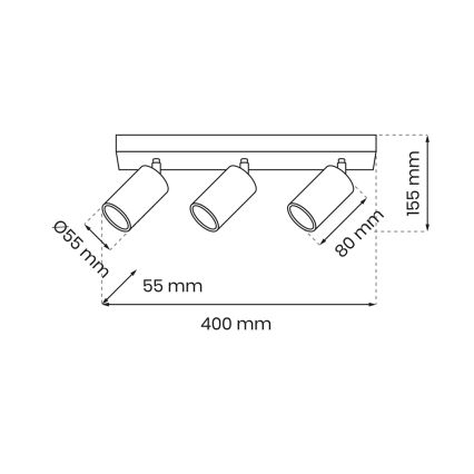 Bodové svítidlo HUDSON 3xGU10/8W/230V černá