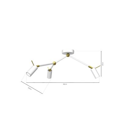 Bodové svítidlo IRIS 3xGU10/MR11/40W/230V bílá/zlatá