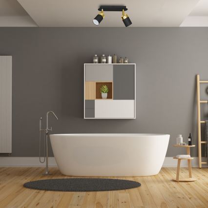 Bodové svítidlo JOKER 2xGU10/25W/230V černá/zlatá