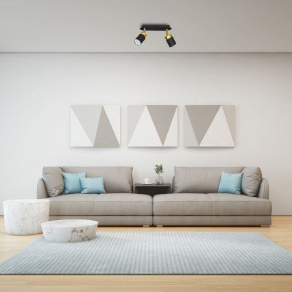 Bodové svítidlo JOKER 2xGU10/25W/230V černá/zlatá