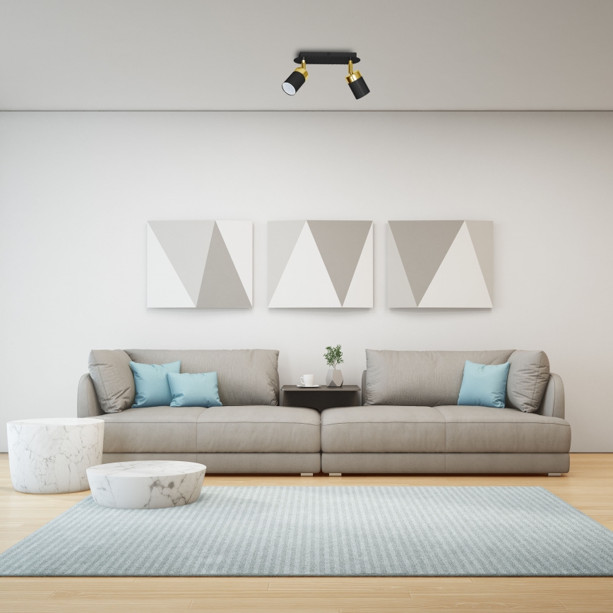 Bodové svítidlo JOKER 2xGU10/25W/230V černá/zlatá