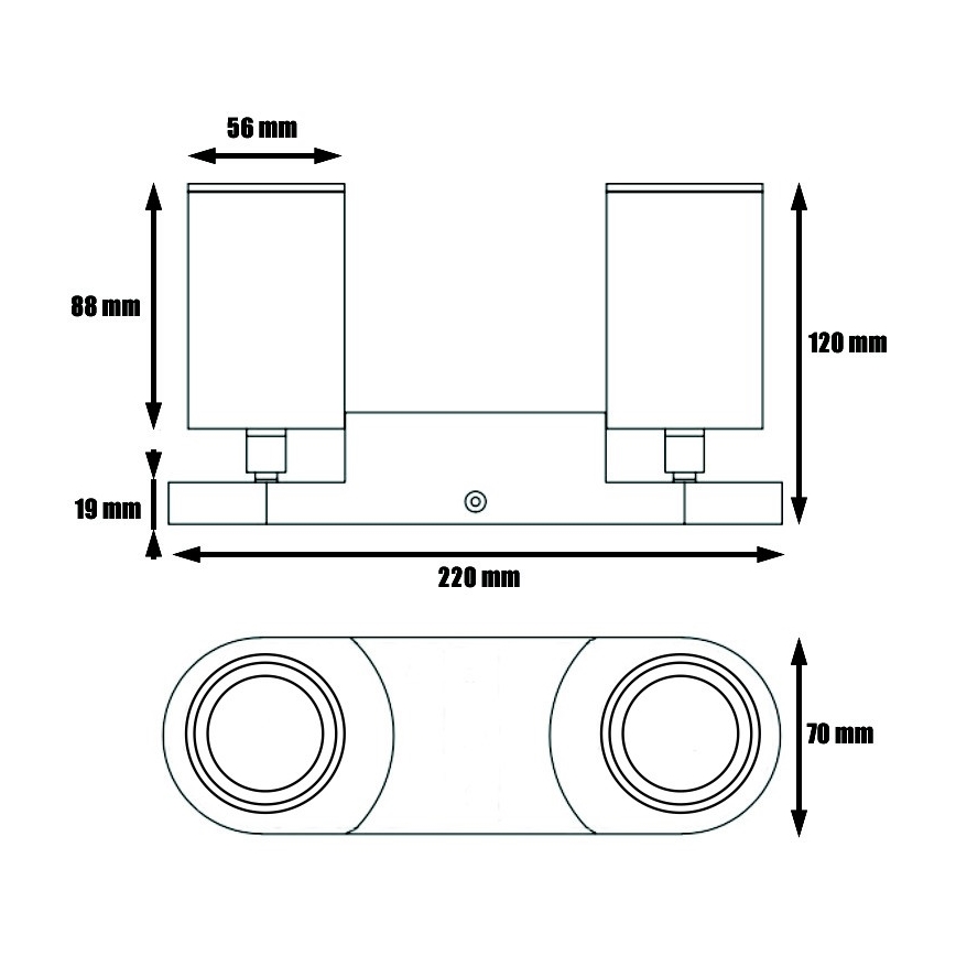 Bodové svítidlo KINIA 2xGU10/30W/230V bílá