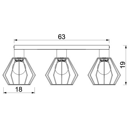 Bodové svítidlo LETI 3xE27/15W/230V černá