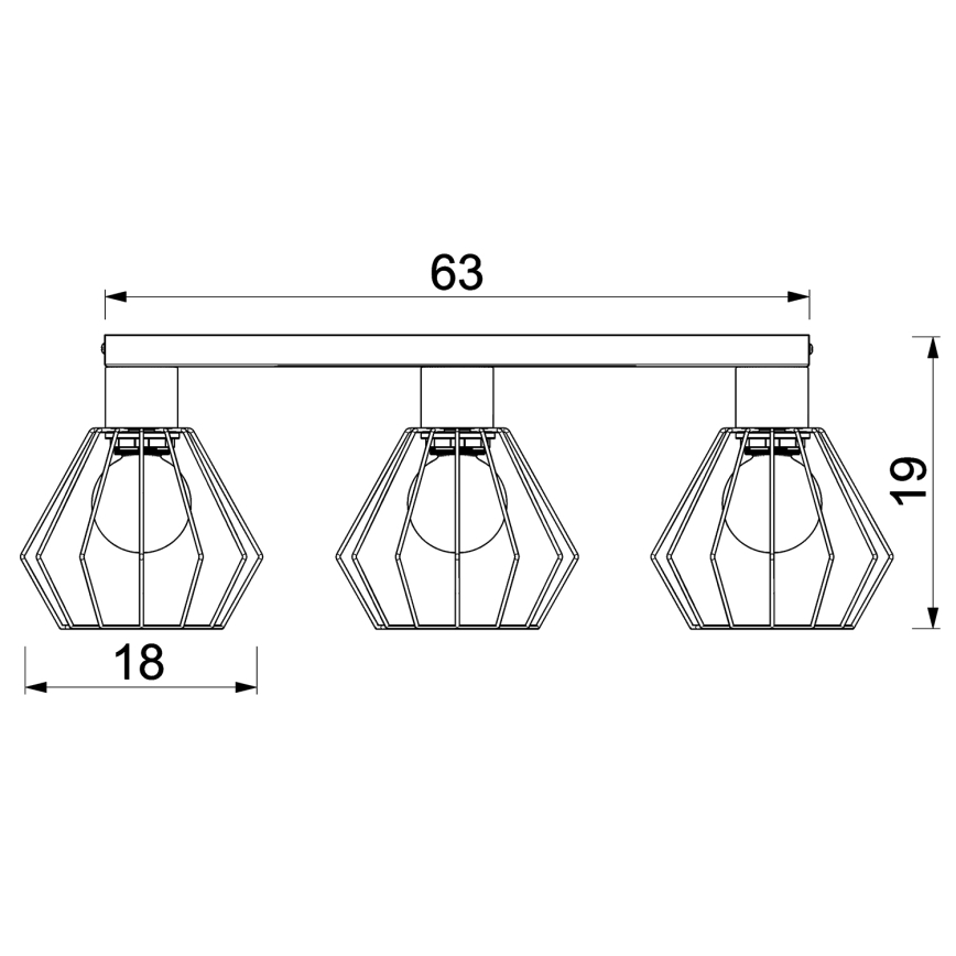 Bodové svítidlo LETI 3xE27/15W/230V černá