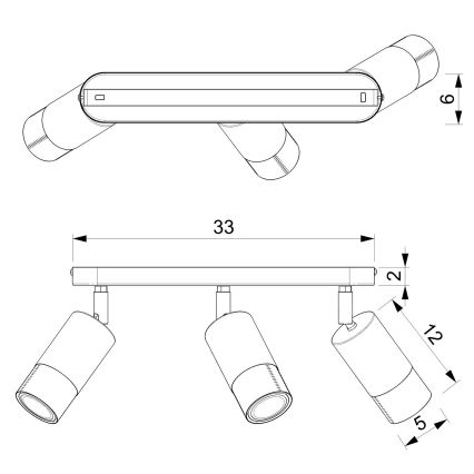 Bodové svítidlo LINK 3xGU10/8W/230V černá/mosaz