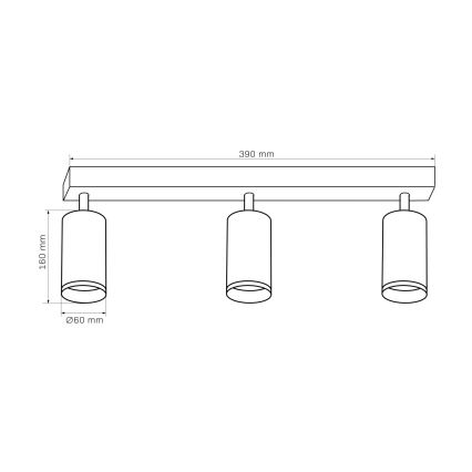 Bodové svítidlo LONDON 3xGU10/10W/230V černá