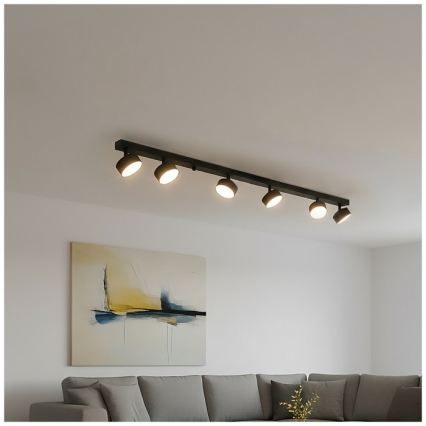 Bodové svítidlo LUNVIGO 6xGX53/35W/230V černá