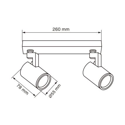 Bodové svítidlo LYNX 2xGU10/10W/230V černá