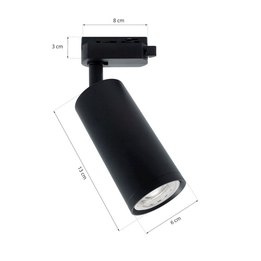 Bodové svítidlo MICA do lištového systému 1xGU10/25W/230V 1-fázové černá
