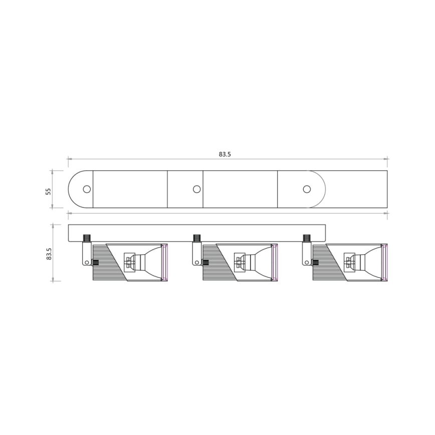 Bodové svítidlo NEO 3xGU10/8W/230V bílá