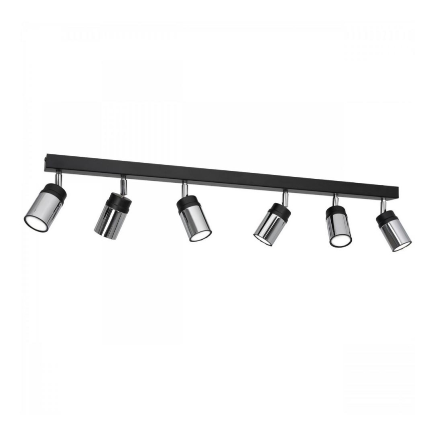 Bodové svítidlo NEST 6xGU10/8W/230V černá/lesklý chrom