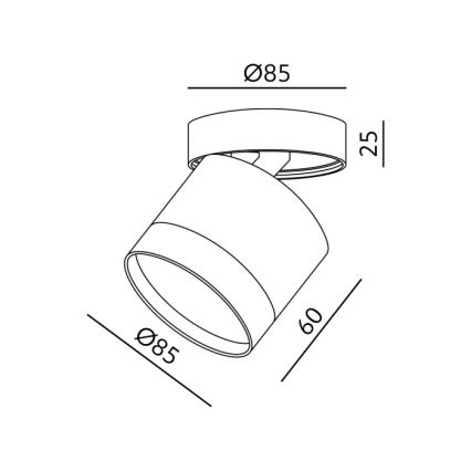 Bodové svítidlo OH12F 1xGX53/35W/230V 8,5 cm černá