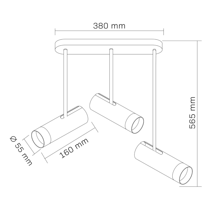 Bodové svítidlo PORTO 3xGU10/10W/230V černá