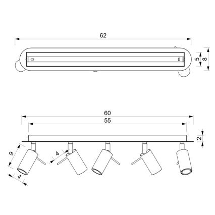 Bodové svítidlo PRESTON 5xGU10/MR11/40W/230V bílá/chrom