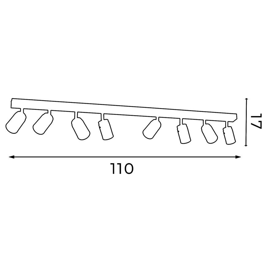 Bodové svítidlo RENO 8xGU10/8W/230V bílá/lesklý chrom