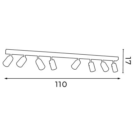Bodové svítidlo RENO 8xGU10/8W/230V černá/zlatá