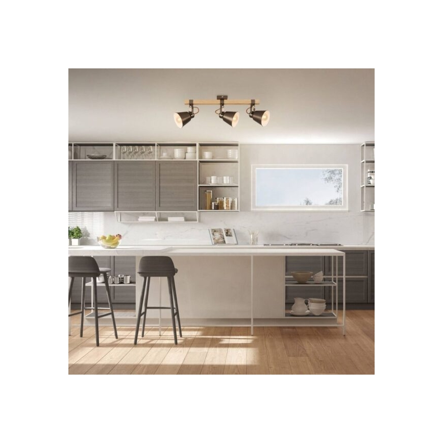 Bodové svítidlo RETRO 3xE27/40W/230V hnědá