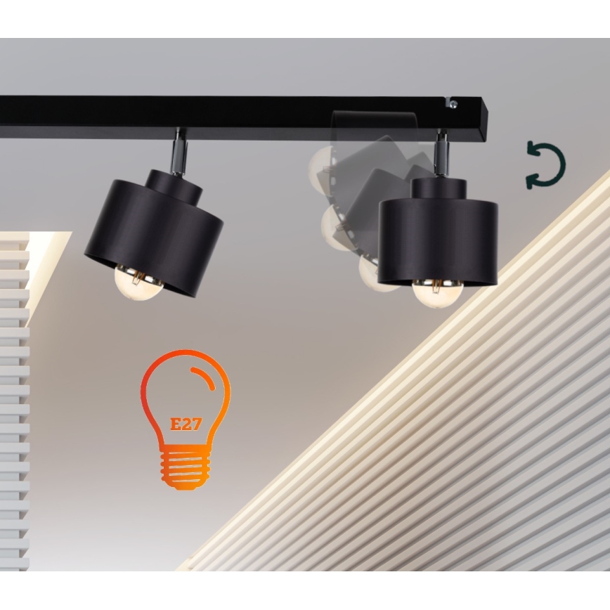 Bodové svítidlo SIMPLY BLACK 3xE27/60W/230V