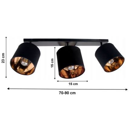 Bodové svítidlo SOFIA 3xE27/60W/230V černá