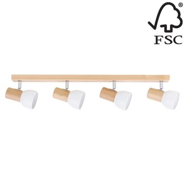 Bodové svítidlo SVENDA 4xE27/60W/230V bříza – FSC certifikováno