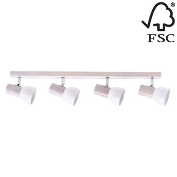 Bodové svítidlo SVENDA 4xE27/60W/230V dub – FSC certifikováno