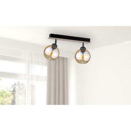 Bodové svítidlo THEA WOOD 2xE27/60W/230V