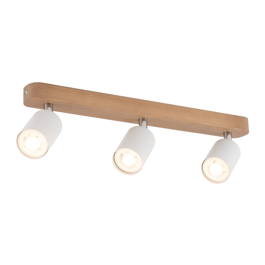Bodové svítidlo TOP WOOD 3xGU10/10W/230V bílá/dřevo