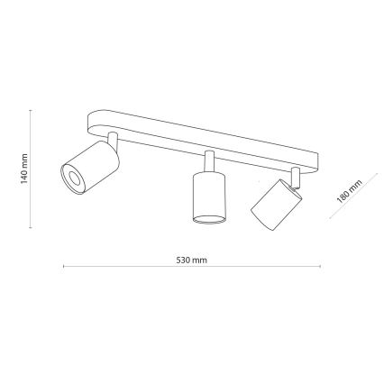 Bodové svítidlo TOP WOOD 3xGU10/10W/230V bílá/dřevo