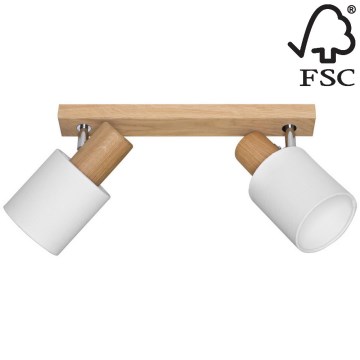 Bodové svítidlo TREEHOUSE 2xE27/25W/230V dub – FSC certifikováno