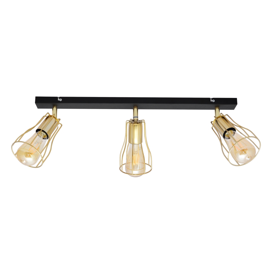 Bodové svítidlo TUBE 3xE27/15W/230V zlatá/černá