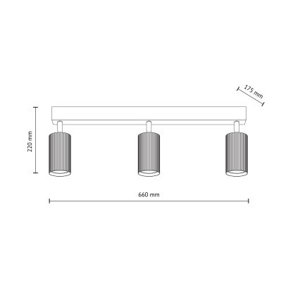 Bodové svítidlo TUNE 3xGU10/10W/230V černá/hnědá