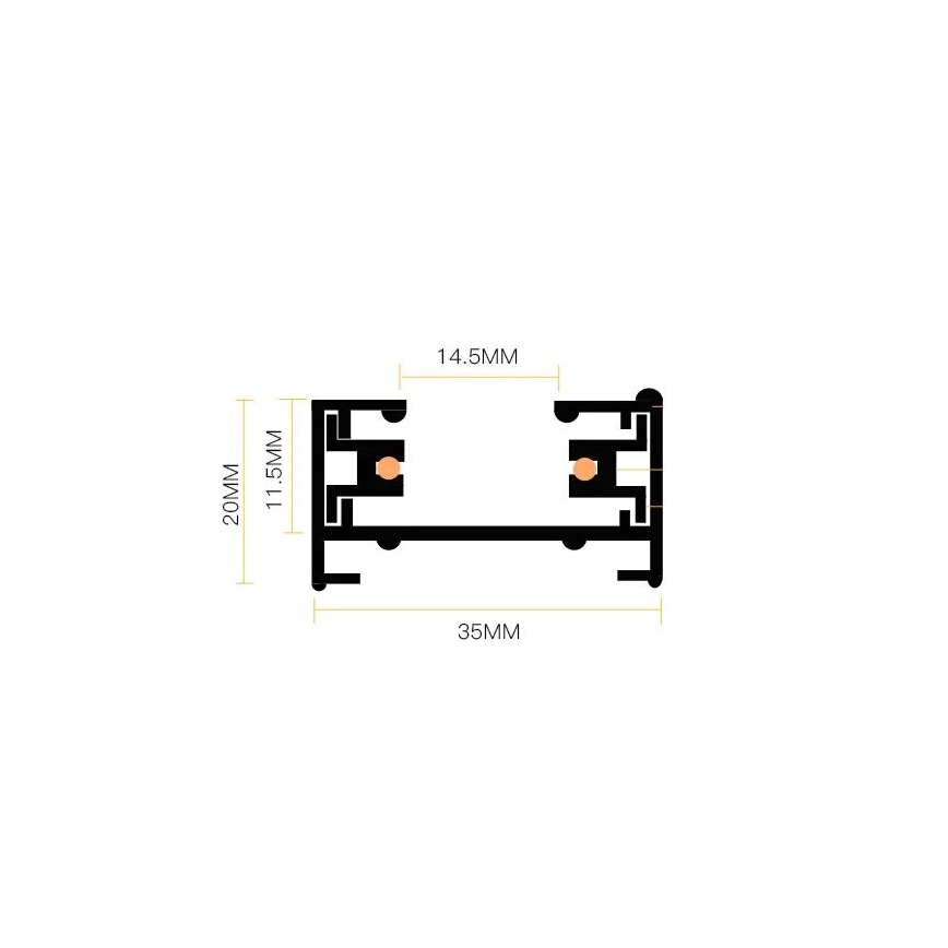 Bodové svítidlo v lištovém systému 5xGU10/25W/230V 3 m černá