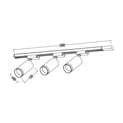 Bodové svítidlo v lištovém systému PIPE 3xGU10/10W/230V bílá