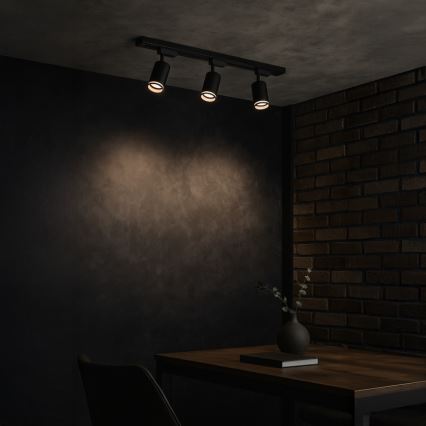 Bodové svítidlo v lištovém systému PIPE 3xGU10/10W/230V černá