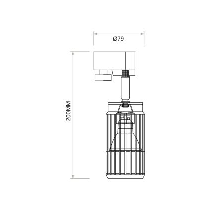 Bodové svítidlo VERTICAL do lištového systému 1xGU10/8W/230V černá