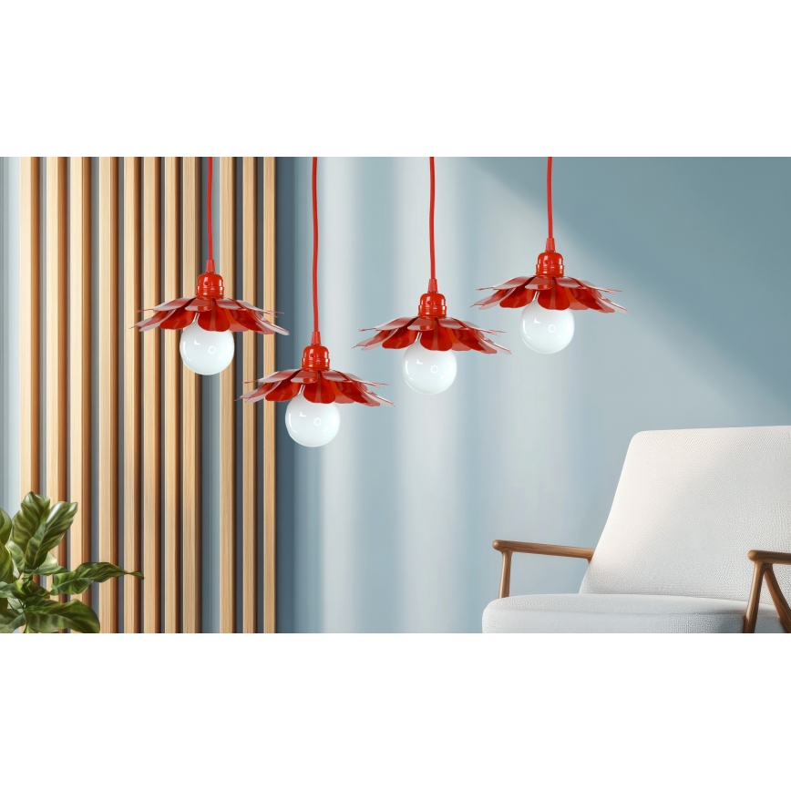 Bohemia-Design - Lustr na lanku 1xE27/60W/230V červená