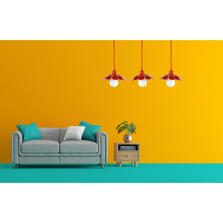 Bohemia-Design - Lustr na lanku 1xE27/60W/230V červená