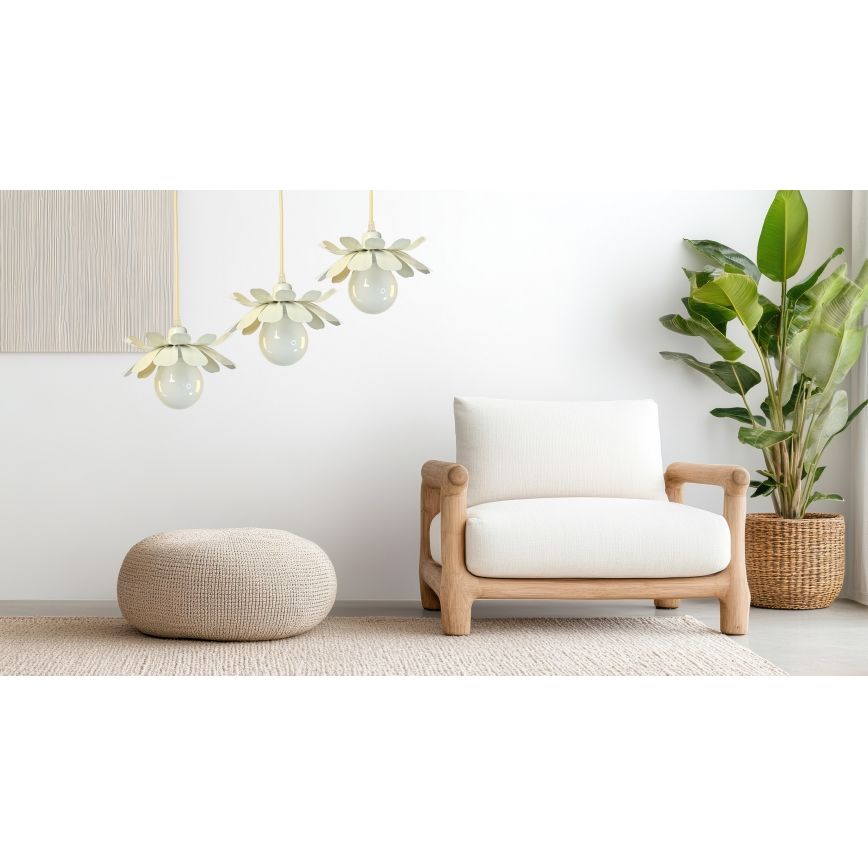 Bohemia-Design - Lustr na lanku 1xE27/60W/230V krémová