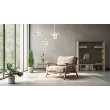 Bohemia-Design - Lustr na lanku 1xE27/60W/230V krémová