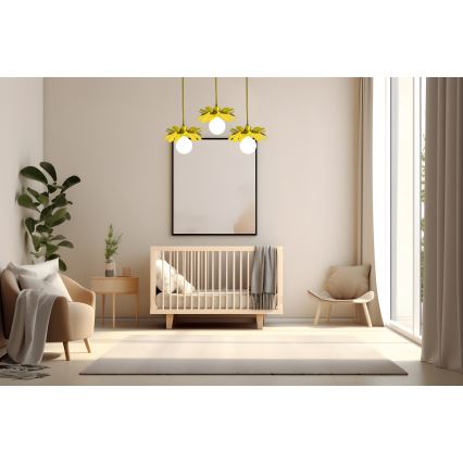 Bohemia-Design - Lustr na lanku 1xE27/60W/230V žlutá