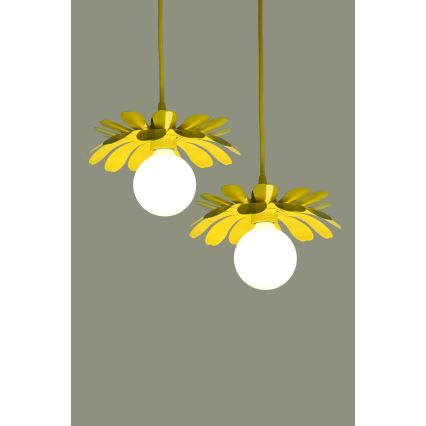 Bohemia-Design - Lustr na lanku 1xE27/60W/230V žlutá