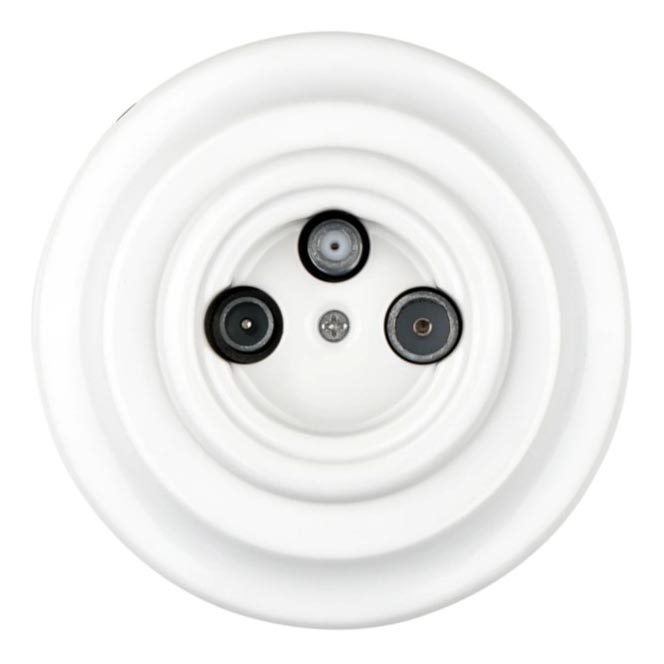 Bohemia-Design - Porcelánová retro TV/SAT-W zásuvka s rámečkem bílá