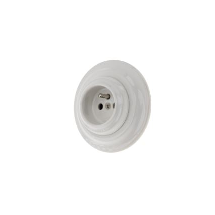 Bohemia-Design - Porcelánová retro zásuvka domovní s rámečkem 250V/16A bílá
