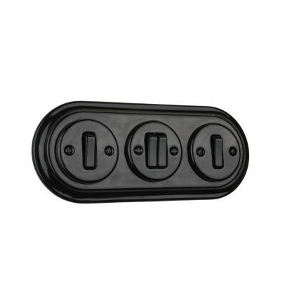 Bohemia-Design - Porcelánový retro rámeček trojitý černá