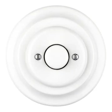 Bohemia-Design - Porcelánový retro stmívač otočný s rámečkem 250V/10A bílá