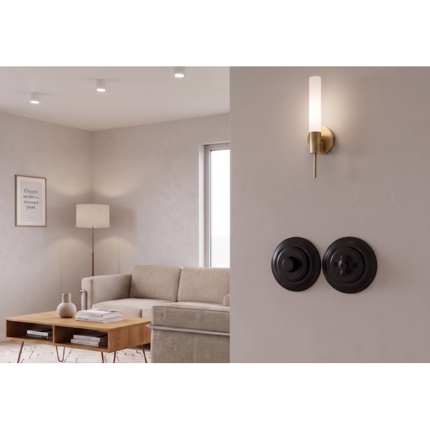 Bohemia-Design - Porcelánový retro stmívač otočný s rámečkem 250V/10A černá