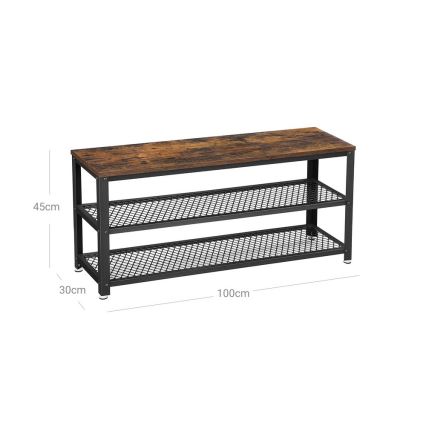 Botník DAVOR 100x45x30 cm hnědá/černá